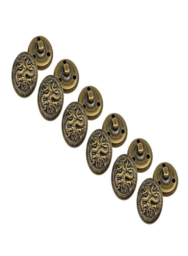 RECHERE 12 PCS Chinese Dragon Pattern Metal Shank Buttons Craft for DIYS Sewing Embellishment (Antique Bronze,25mm)