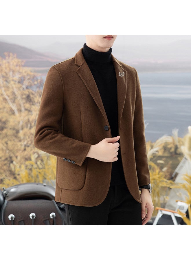 Fapai Spring Men's Warm Suit Jacket, Double-faced Wool Single-breasted Jacket, Men's Casual Suit Jacket - Image 3