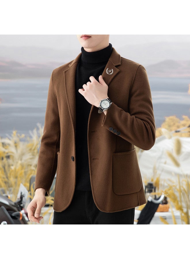Fapai Spring Men's Warm Suit Jacket, Double-faced Wool Single-breasted Jacket, Men's Casual Suit Jacket - Image 5
