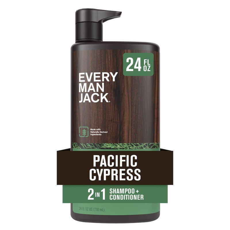 Every Man Jack 2-in-1 Daily Shampoo + Conditioner - Pacific Cypress | Nourishing For All Hair Types, Naturally Derived, Cruelty-Free Shampoo and Conditioner Set for Men | 24oz -1 Bottle - Image 1