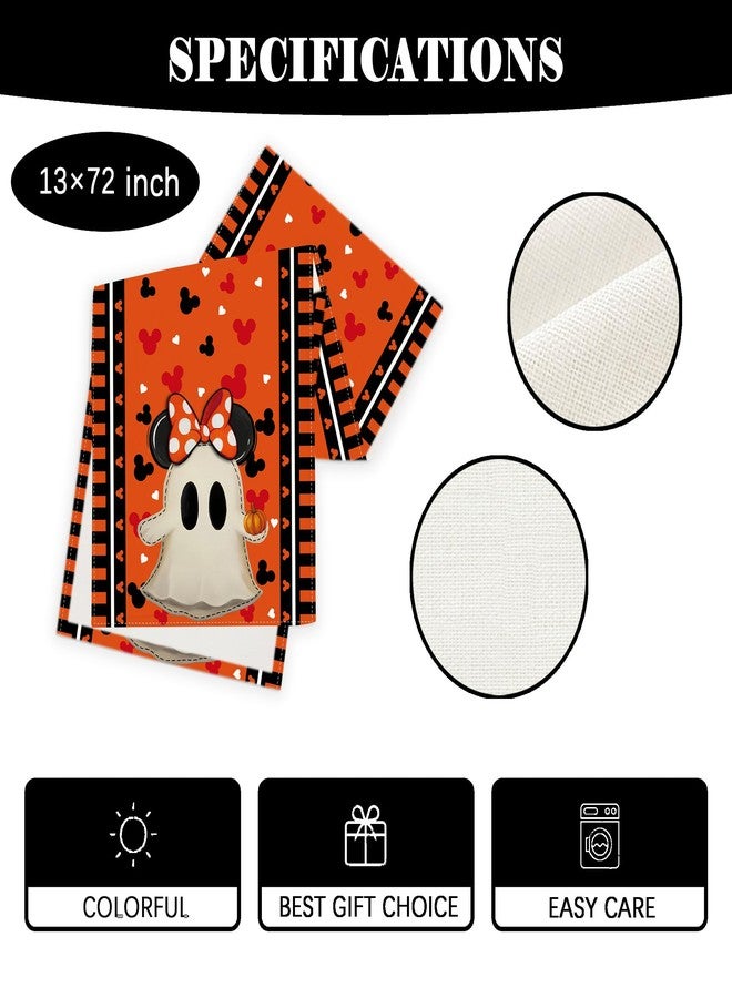Yarcooly Halloween Table Runner Cute Spooky Ghost Table Cover Cartoon Mouse Decor Halloween Decorations for Home Party - Image 2