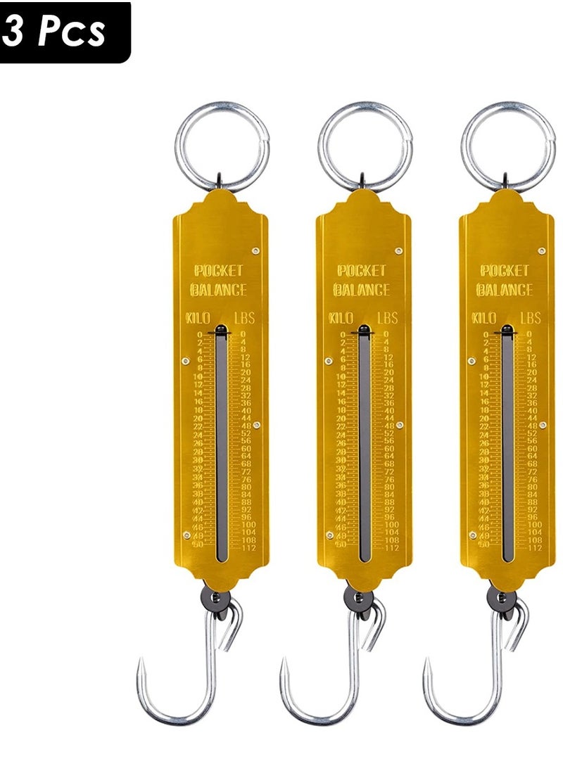 DEFAONS DEFAONS Pocket Balance Spring Scale Portable Hanging Weighing Scale with Hook 50Kg 112LBS Capacity Dual Scale in Kg Lbs Ideal for Fishing Travel Outdoor Market Use Durable and Compact Design - 3 PCS  - Image 2