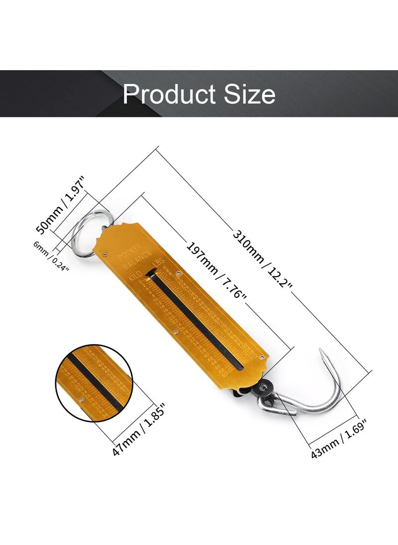 DEFAONS - DEFAONS Pocket Balance Spring Scale Portable Hanging Weighing Scale with Hook 50Kg 112LBS Capacity Dual Scale in Kg Lbs Ideal for Fishing Travel Outdoor Market Use Durable and Compact Design - 3 PCS - Image 1