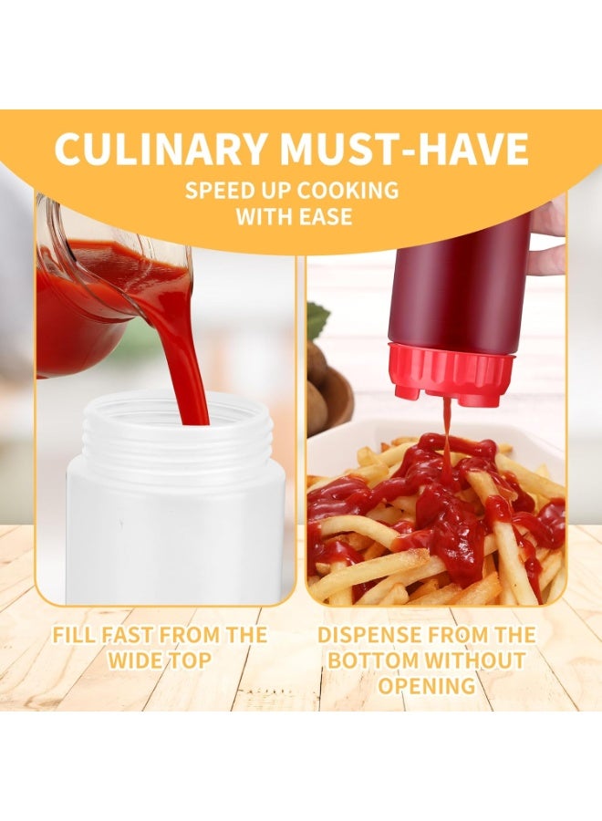 Bincoo 3 Pcs Plastic Squeeze Sauce Bottles, Squeezer Clear with Nozzle Caps, Reusable Squeeze Condiment Bottles Dispensers Suitable for Mustard Olive Oil Jam Ketchup Salad Dressing Storage Bottle (250ML) - Image 4