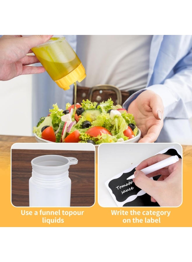 Bincoo 3 Pcs Plastic Squeeze Sauce Bottles, Squeezer Clear with Nozzle Caps, Reusable Squeeze Condiment Bottles Dispensers Suitable for Mustard Olive Oil Jam Ketchup Salad Dressing Storage Bottle (250ML) - Image 5