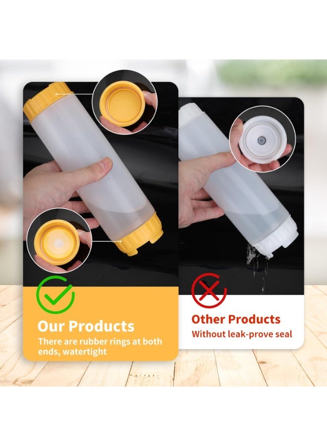 Bincoo 3 Pcs Plastic Squeeze Sauce Bottles, Squeezer Clear with Nozzle Caps, Reusable Squeeze Condiment Bottles Dispensers Suitable for Mustard Olive Oil Jam Ketchup Salad Dressing Storage Bottle (250ML) - Image 2