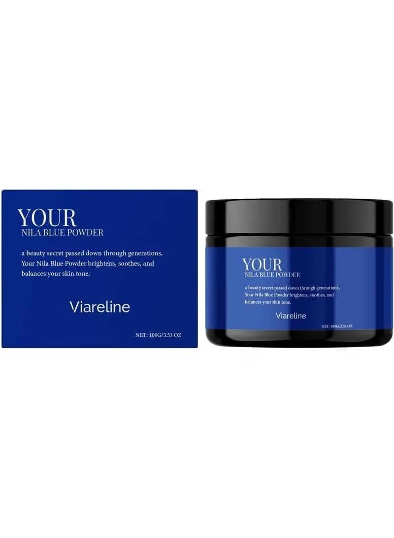 Viareline Blue Nila Powder Moroccan, Moroccan Nila Blue Powder, Indigo Powders for Hair Care, Nila Mask Brightening Dark Elbows, Knees, Underarms, Reduce Dark Spots, 200g - Image 1