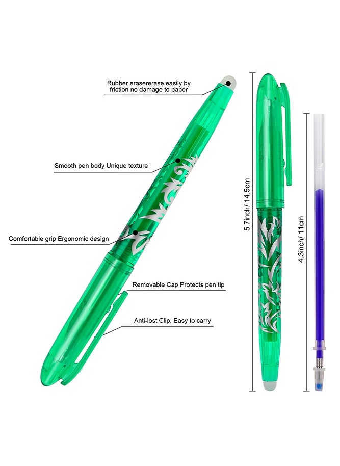 12 Color Pens, Erasable Pens Erasable Rollerball Pen, 0.5mm Tip Rubber Pen, Ink Eraser Pen, Erasable Gel Pens for Kids Adults School Supplies Office Stationery, Color Hot Water Type Erasable Pen