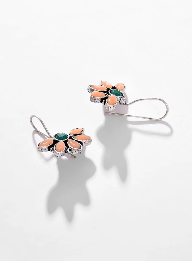 SOHI Orange Designer Stone Artificial Drop Earring Jewellery