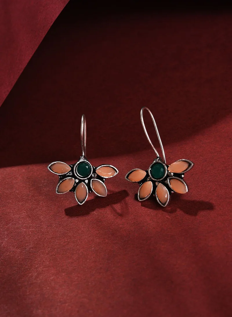 SOHI Orange Designer Stone Artificial Drop Earring Jewellery
