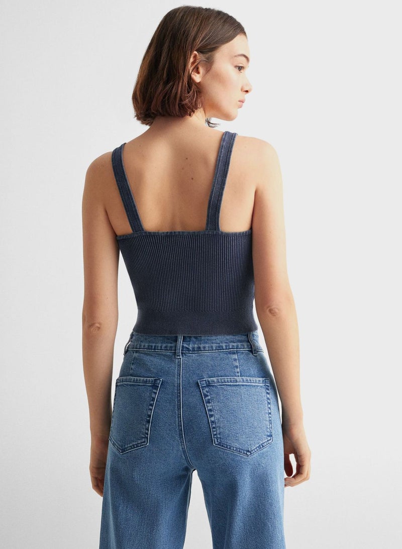MANGO Youth Strappy Knitted Top - Image 2