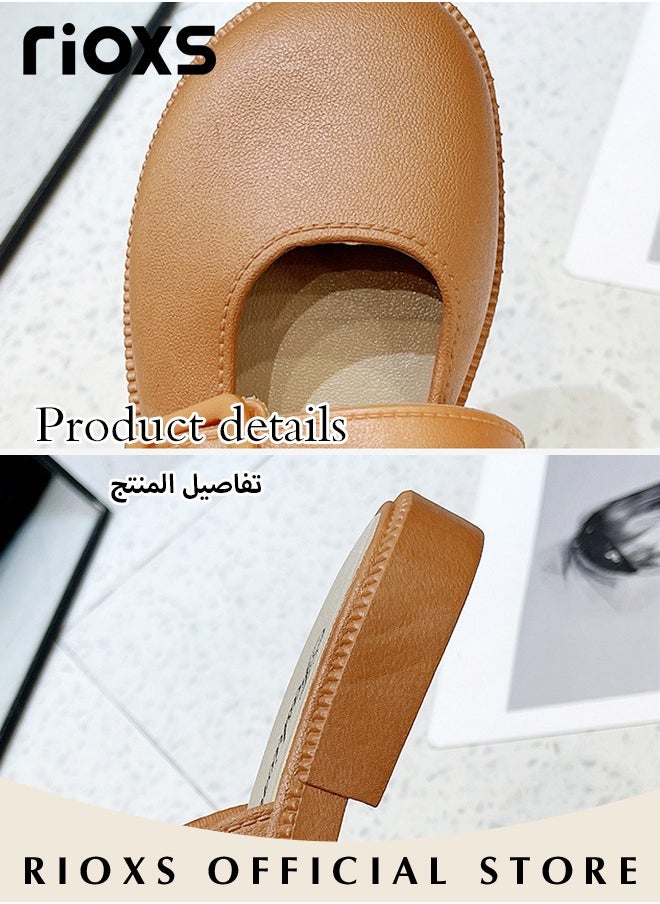 Women's Flat Mules Half Drag Shoes For Women Girls Closed Toe Sandals Ladies Female Fashion Comfortable Slippers Backless Mule Shoes Slip-On Flats With Buckle - pzsku/Z0CA35D865723718C8F9AZ/45/_/1720687763/5e5c49e7-dd8e-4cb8-9185-47e34460e52a