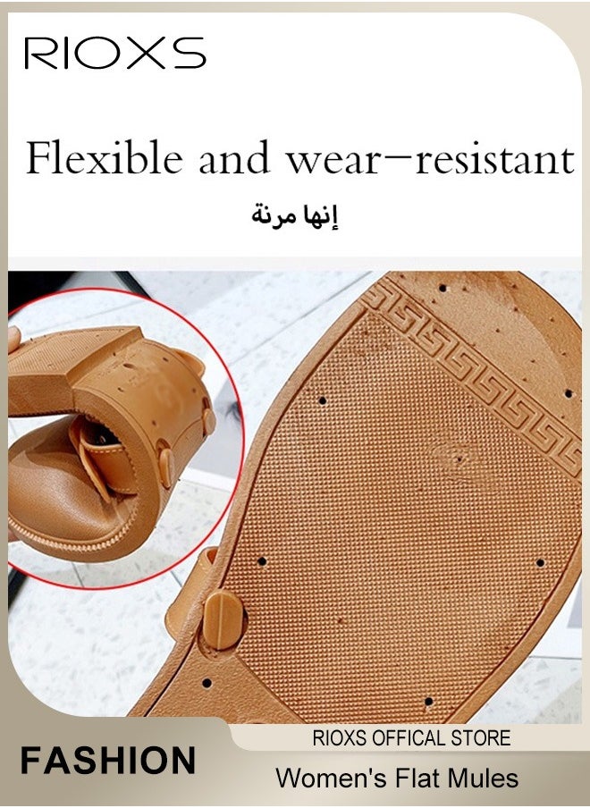 Women's Flat Mules Half Drag Shoes For Women Girls Closed Toe Sandals Ladies Female Fashion Comfortable Slippers Backless Mule Shoes Slip-On Flats With Buckle - pzsku/Z0CA35D865723718C8F9AZ/45/_/1729752196/44554fe4-e64e-4f8d-a561-f8a6c1ecf434