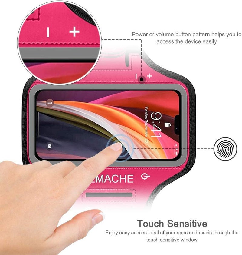 JEMACHE iPod Touch 5th / 6th Generation Armband, Gym Running/Exercise/Workout Sport Arm Band Case for iPod Touch 5/6 Generation with Card/Key Holder (Rosy) - Image 2