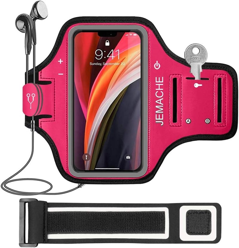 JEMACHE iPod Touch 5th / 6th Generation Armband, Gym Running/Exercise/Workout Sport Arm Band Case for iPod Touch 5/6 Generation with Card/Key Holder (Rosy) - Image 1