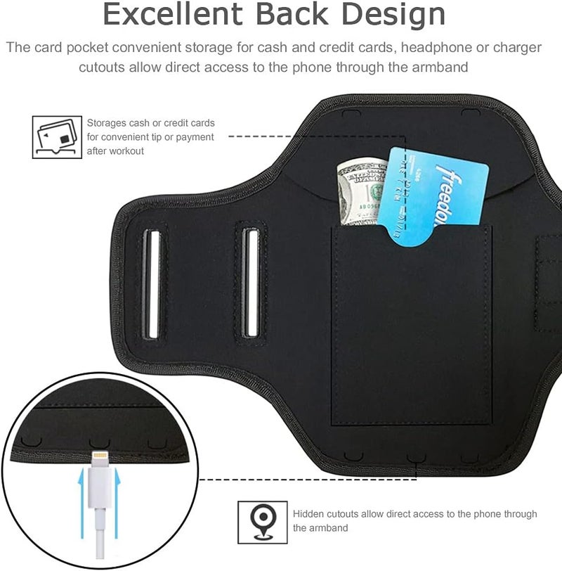 JEMACHE iPod Touch 5th / 6th Generation Armband, Gym Running/Exercise/Workout Sport Arm Band Case for iPod Touch 5/6 Generation with Card/Key Holder (Rosy) - Image 3