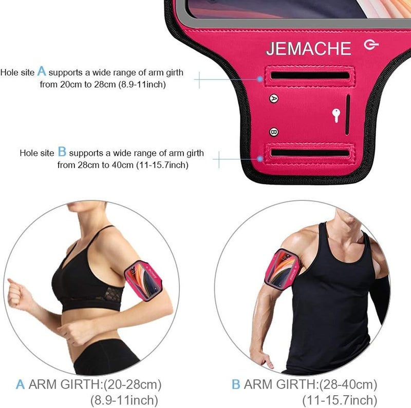 JEMACHE iPod Touch 5th / 6th Generation Armband, Gym Running/Exercise/Workout Sport Arm Band Case for iPod Touch 5/6 Generation with Card/Key Holder (Rosy) - Image 5