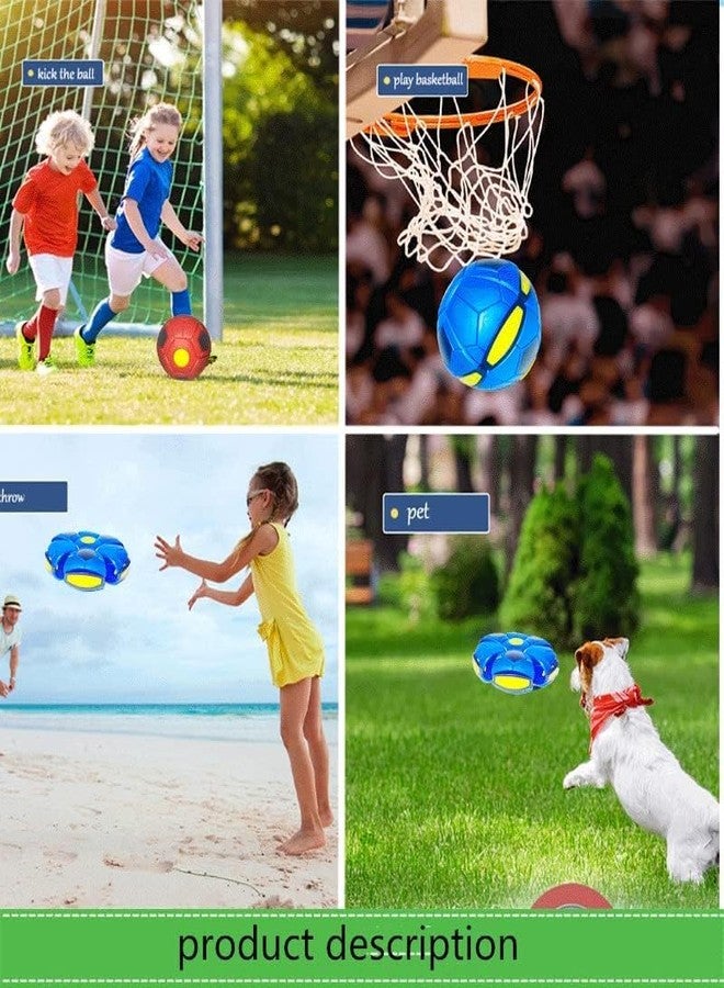 ANAB GI UFO Magic Ball,Portable Glowing Flying Toys Creative Fly Saucer Stomp Magic Balls,Decompression Flying Flat Throw Disc Balls Toy for Childrens Outdoor Sports Kids Gift, Red - Image 3
