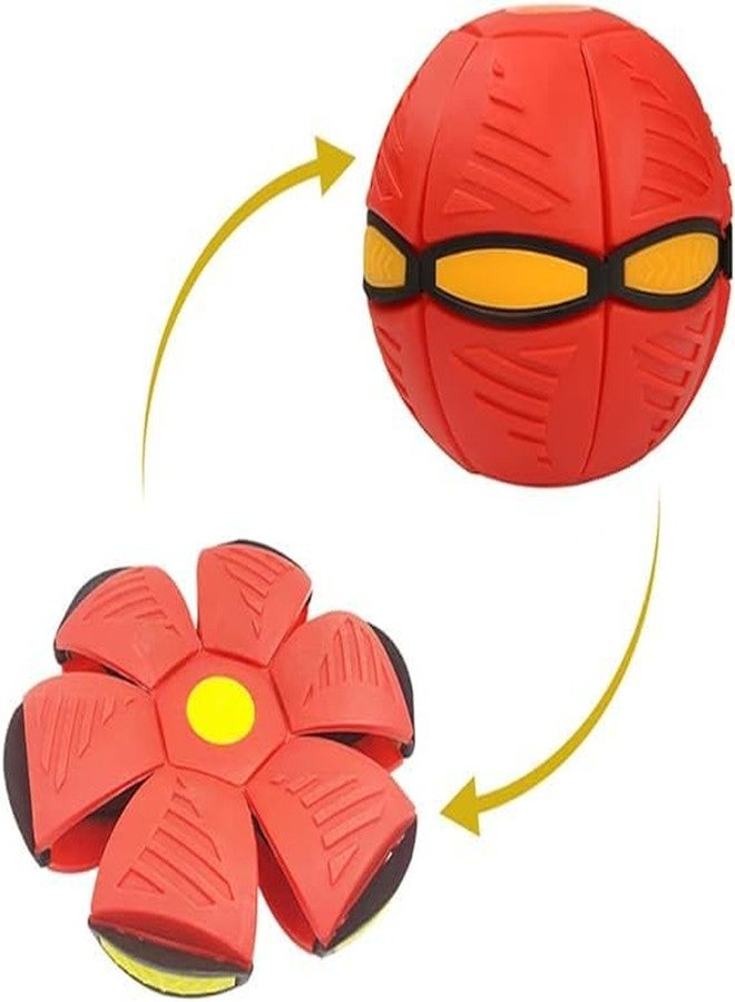 ANAB GI UFO Magic Ball,Portable Glowing Flying Toys Creative Fly Saucer Stomp Magic Balls,Decompression Flying Flat Throw Disc Balls Toy for Childrens Outdoor Sports Kids Gift, Red - Image 1