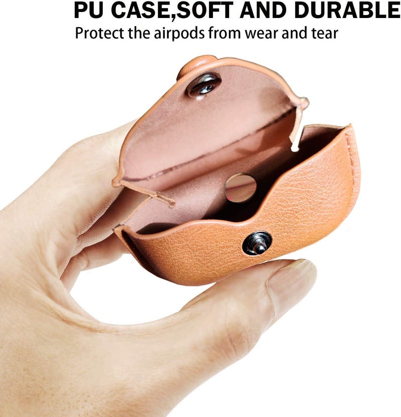 Printme Compatible for Airpods Pro 2nd Generation Case Cover, PU Leather Case Cover Protective Case with Keychain for New Airpods Pro 2 Case 2022 [Front LED Visible] (Light Brown) - Image 4