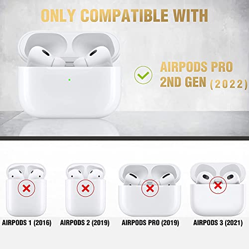 Printme Compatible for Airpods Pro 2nd Generation Case Cover, PU Leather Case Cover Protective Case with Keychain for New Airpods Pro 2 Case 2022 [Front LED Visible] (Light Brown) - Image 2