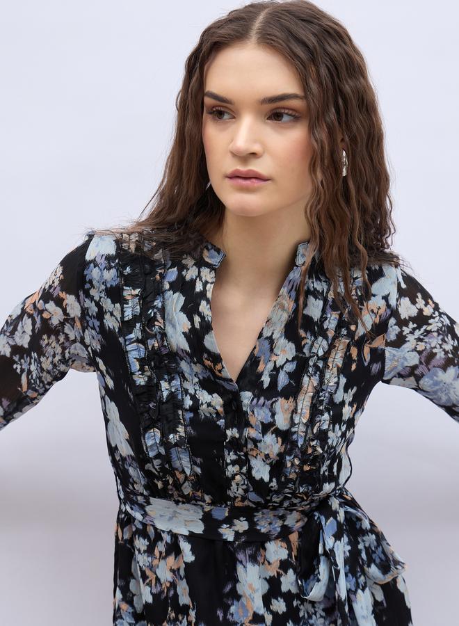 Styli Floral Chiffon Dress  - Image 4