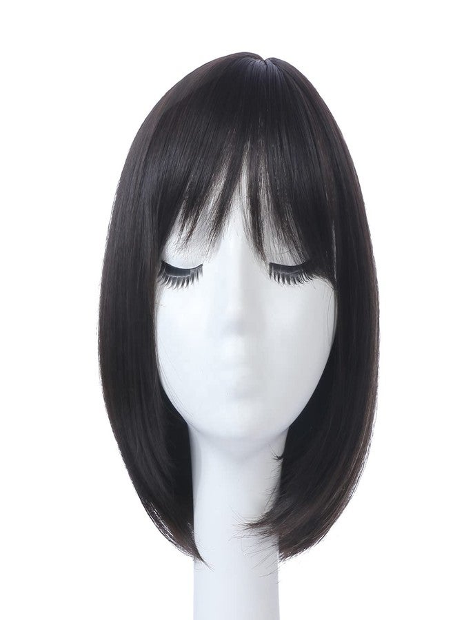 Samyak Full Head Bob Style with Bangs Hair Wigs For Women & Girls | Nakli Baal | False Hair Wig | Cosplay Replacement Wig| Synthetic Hair Wig (CRL-BR-M) With 2 wig caps Free - Image 2