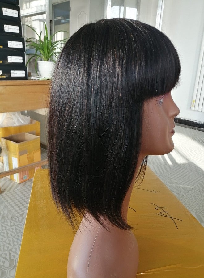 Samyak Full Head Bob Style with Bangs Hair Wigs For Women & Girls | Nakli Baal | False Hair Wig | Cosplay Replacement Wig| Synthetic Hair Wig (CRL-BR-M) With 2 wig caps Free - Image 5