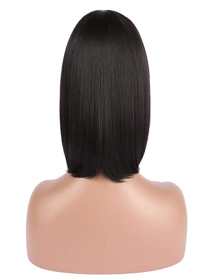 Samyak Full Head Bob Style with Bangs Hair Wigs For Women & Girls | Nakli Baal | False Hair Wig | Cosplay Replacement Wig| Synthetic Hair Wig (CRL-BR-M) With 2 wig caps Free - Image 3