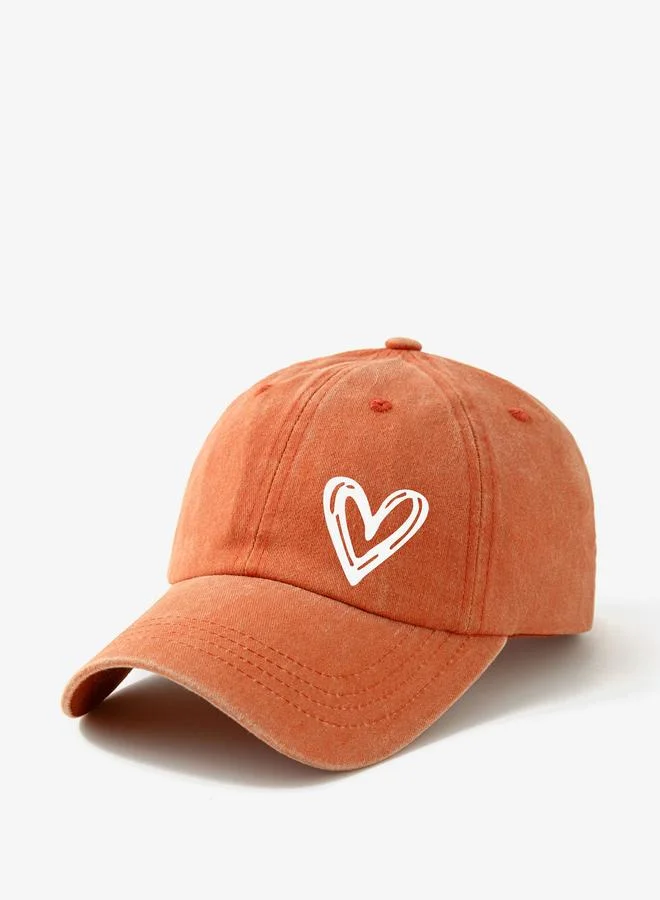 تايك تو قبعة بيسبول بطبعة قلب