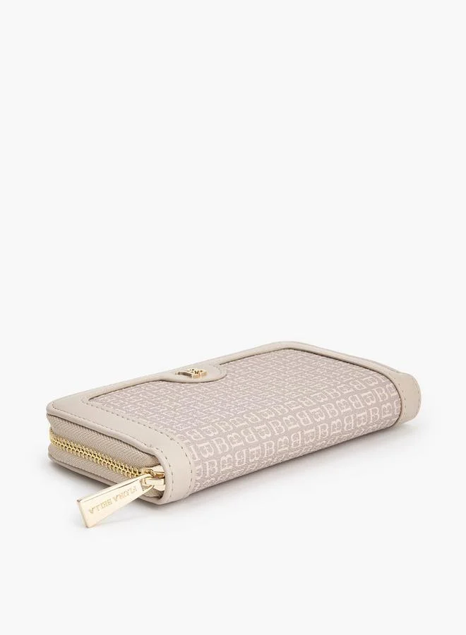 Flora Bella By Shoexpress BEIGE Flora Bella Monogram Print Zip-Around Wallet for Women | Best Price UAE