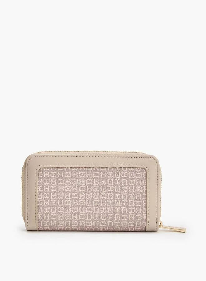 Flora Bella By Shoexpress BEIGE Flora Bella Monogram Print Zip-Around Wallet for Women | Best Price UAE