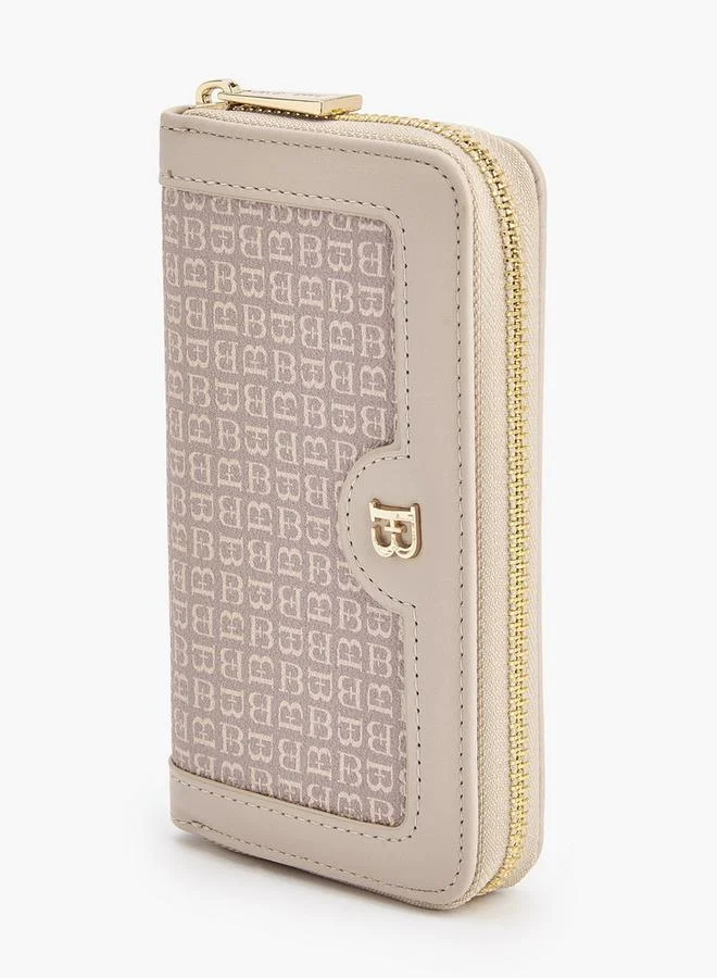 Flora Bella By Shoexpress BEIGE Flora Bella Monogram Print Zip-Around Wallet for Women | Best Price UAE
