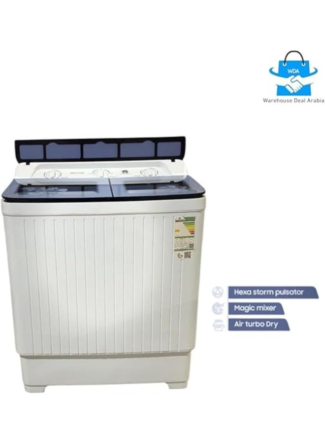 WDA WDA Semi Automatic Twin Tub Washing Machine, 8 kg Capacity, White - Image 2