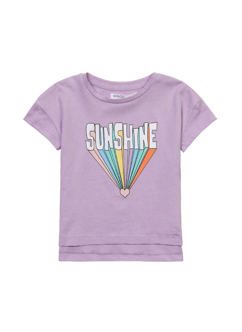 MINOTI Girls Short Sleeve T-Shirt with Front Print  - Image 1