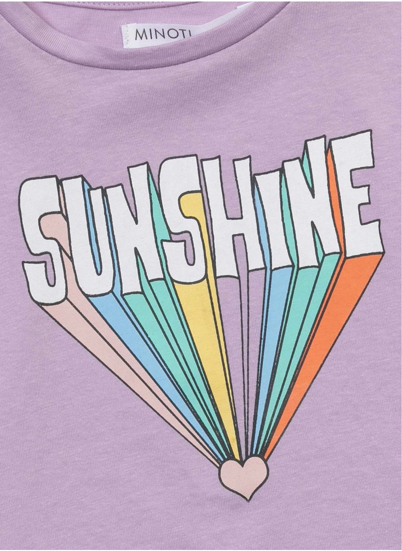 MINOTI Girls Short Sleeve T-Shirt with Front Print  - Image 3