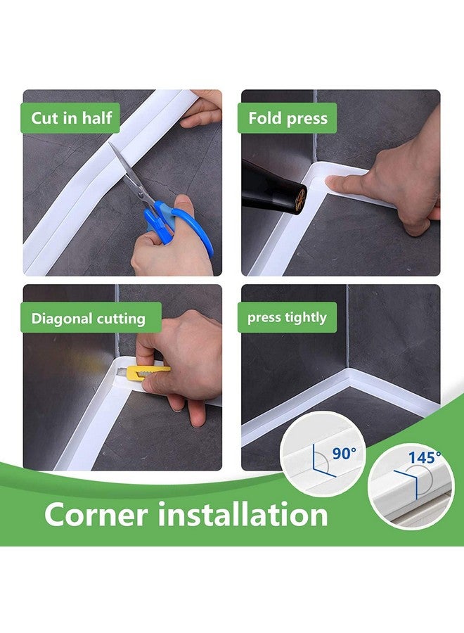 HEXONIQ® Bathroom Sealant Caulk Strip PE Self Adhesive Tape, Waterproof & Anti Mould Seal Strip Wall Sealing Tape for Kitchen Bathtub Sink Toilet Wall Edge Protector (W-2.2cm x L-3.2m) (White, 2 Pcs) - Image 5