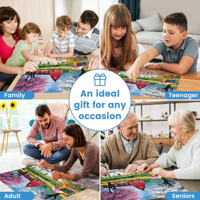 VOLUVOLU 500 Pieces Jigsaw Puzzles For Adults  Farm Animal Puzzle For Adults Children Seniors  Children Playing On Rainy Puzzle 500 Pieces  Gift For Birthday  Home Decor  Fun For Family(20.5 * 15 In) - Image 5