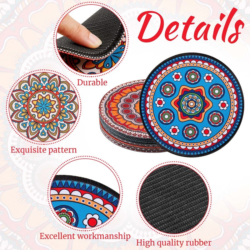 Nuanchu 6 Pcs Boho Plant Pot Mat Absorbent Non Slip Round Pot Coaster Pad Gardening Indoor Outdoor Flower Plant Protect for Table Desk Floor, 5.9 Inches - Image 3
