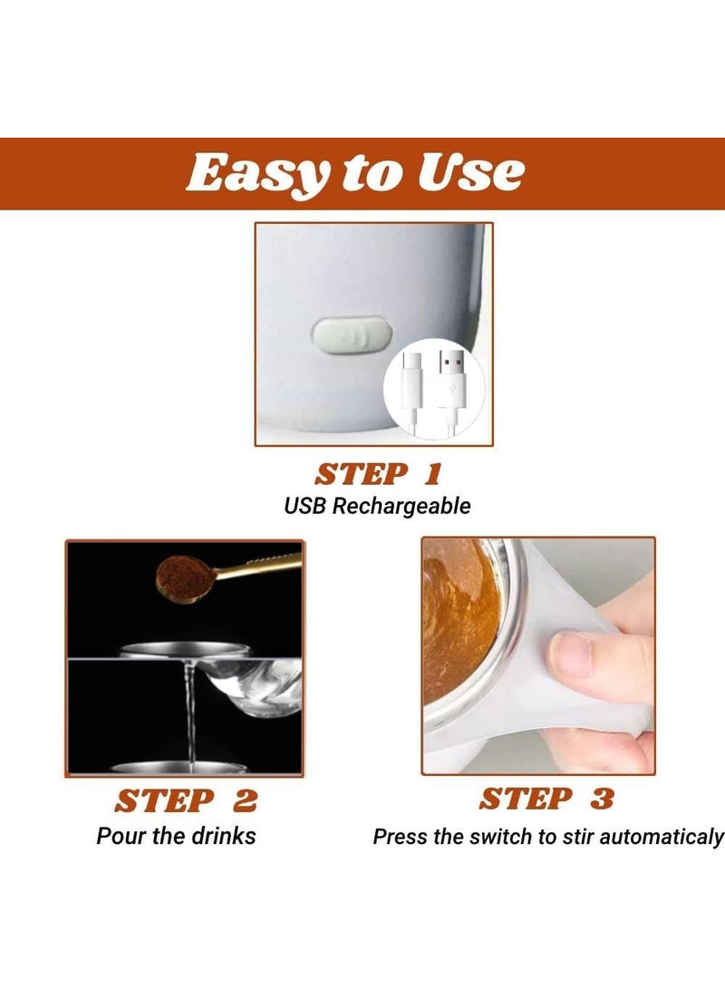 Self Stirring Mug,Rechargeable automatic magnetic Self stirring coffee mug,Rotating Home Office Travel Mixing Cup, for Coffee, Chocolate, Milk, Protein,Cocoa Etc, For Office, School, Gym, Gift, Brown - Image 3