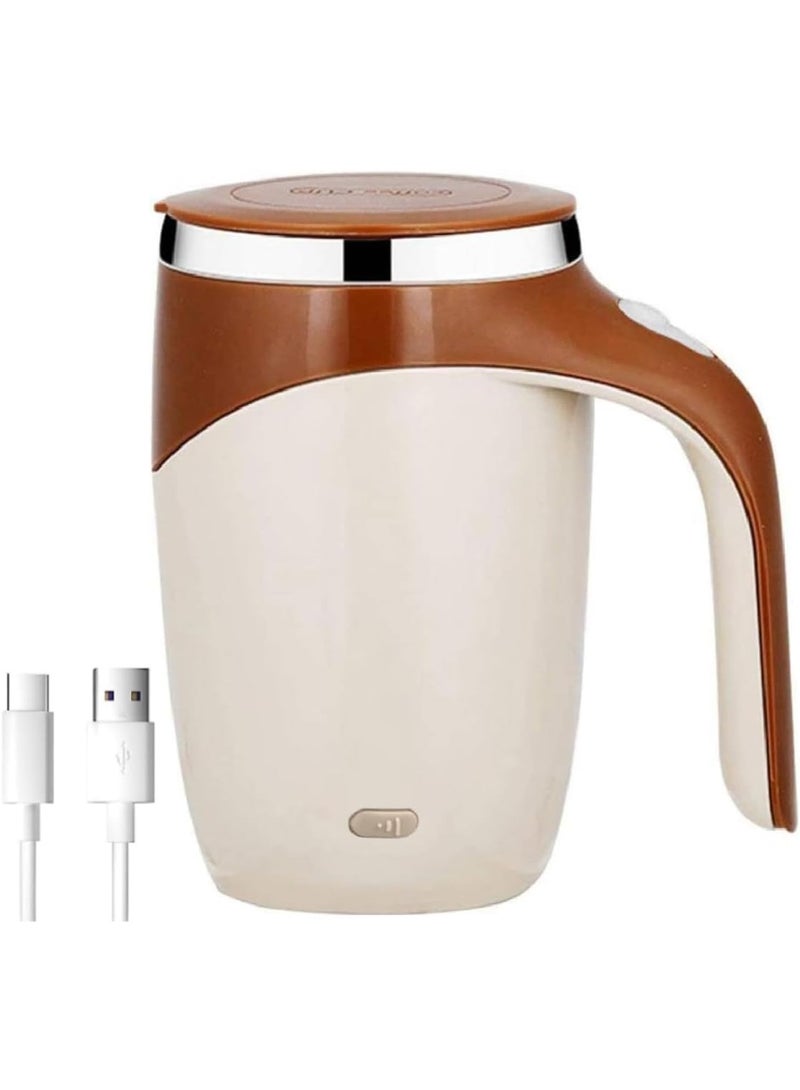 Self Stirring Mug,Rechargeable automatic magnetic Self stirring coffee mug,Rotating Home Office Travel Mixing Cup, for Coffee, Chocolate, Milk, Protein,Cocoa Etc, For Office, School, Gym, Gift, Brown - Image 2