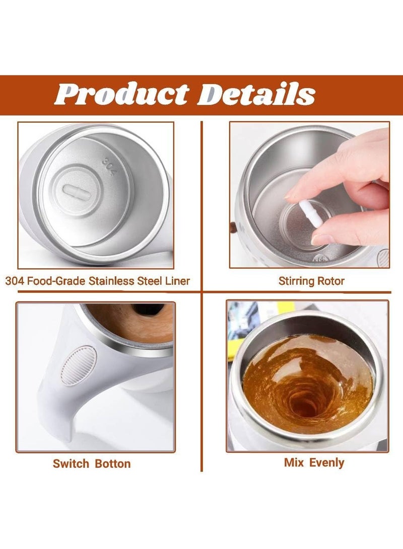 Self Stirring Mug,Rechargeable automatic magnetic Self stirring coffee mug,Rotating Home Office Travel Mixing Cup, for Coffee, Chocolate, Milk, Protein,Cocoa Etc, For Office, School, Gym, Gift, Brown - Image 4