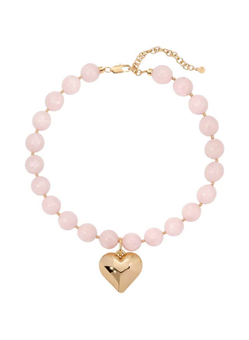 Sosha Elegance Amour Rose Quartz Beaded Heart Necklace