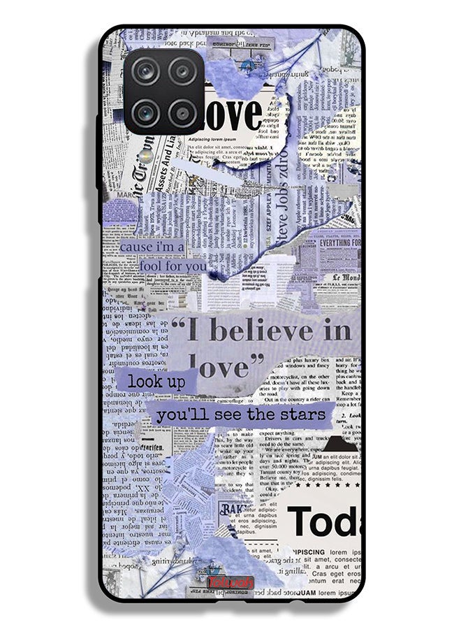 Tolwak Samsung Galaxy A12 Protective Case Cover Newspaper Pieces - Image 1