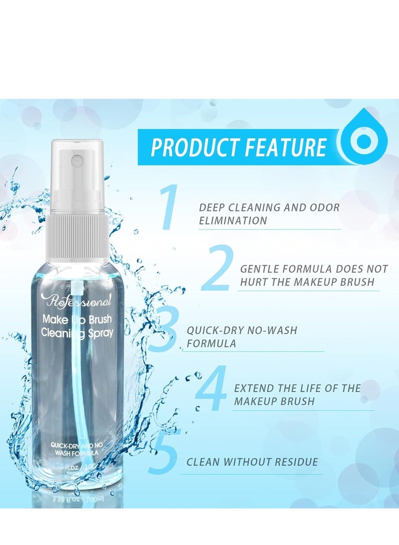 Makeup Brushes Cleaner, Makeup Brush Spray Refill, No-washing Quick Drying Deep Cleaning Spray Ideal for Makeup Brushes, Sponges, Makeup Tool Cleaner for Women Girls, Solution For Beauty Tools 100ml - Image 2