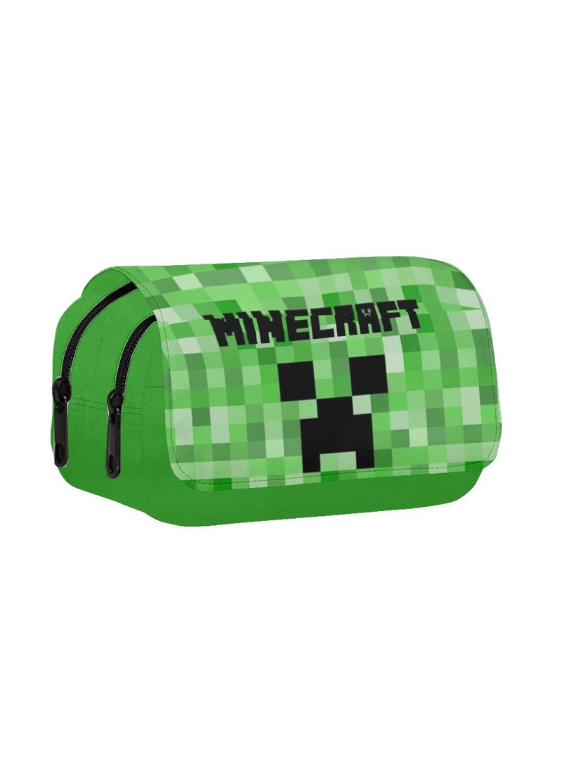 ماين كرافت الكرتون الطباعة طبقة مزدوجة مقلمة ماين كرافت قلم رصاص حقيبة أدوات مكتبية لطلاب المدارس الابتدائية والمتوسطة