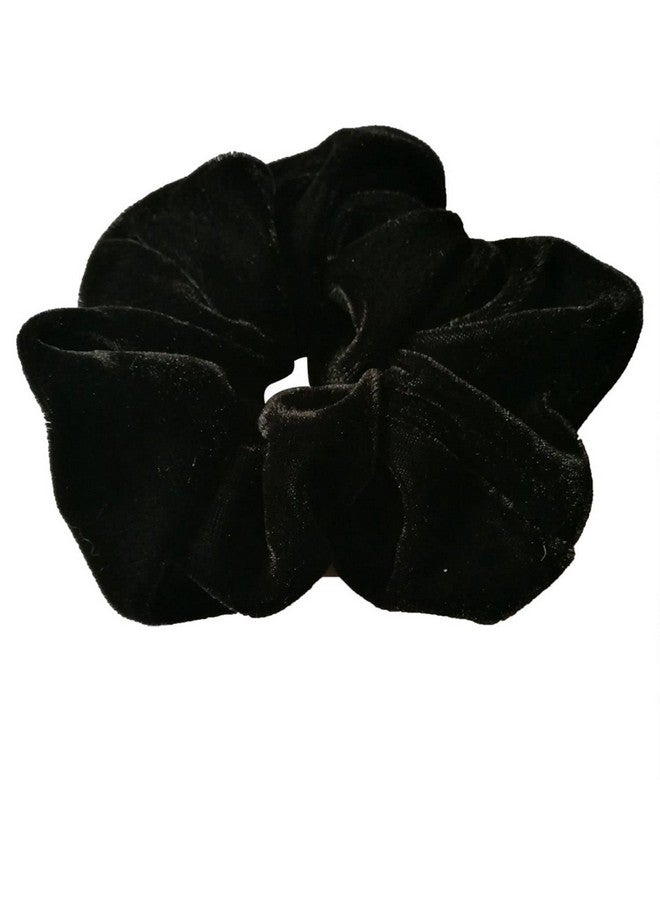 Blubby 6 Pcs Black Color Large Size Velvet Scrunchies for Women & Girls Hair Elastic Bands, Hair Bobble Soft Hair Ties No Crease, Hair Bands for Women Girl, Not Hurt Hair - Image 5