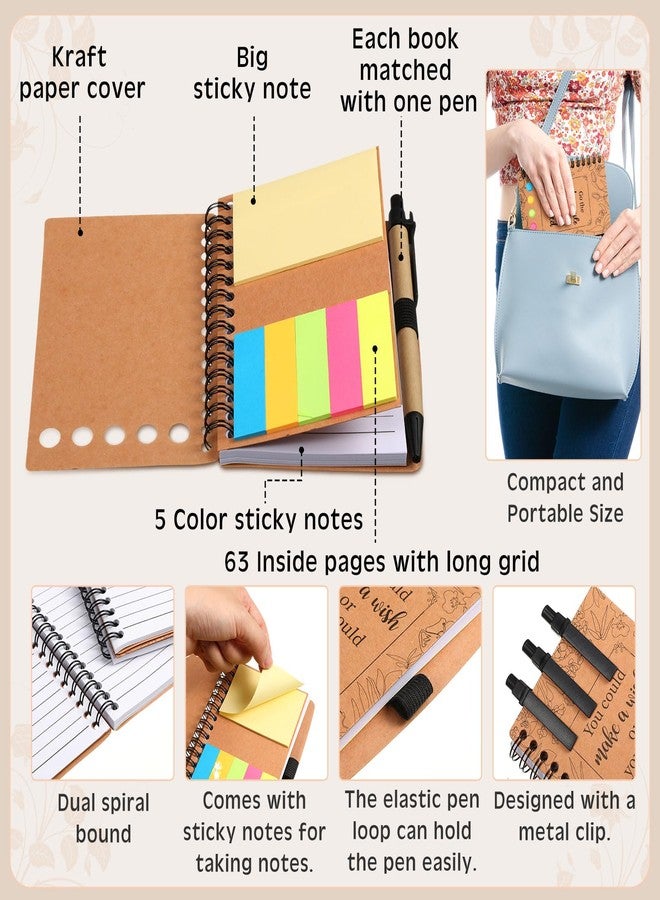 Kolldenn 30 Set Inspirational Spiral Notebook Mini Motivational Notepad Journal with Note Ballpoint Pen Employee Appreciation Gifts Bulk College Graduate Thank You Gifts for Nurse Teacher Students - Image 3