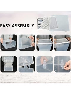 Generic 12PCS Shoe Box Black Folding Shoe Cabinet Shoe Box Storage Transparent Stackable Shoe Storage Boxes Dust-proof Shoe Storage Box for Display Sneakers Easy Assembly (33 * 23 * 14cm)  - Image 5