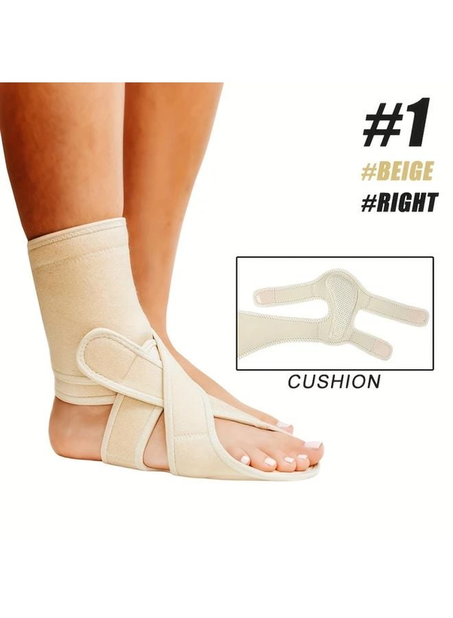 Light Beige Adjustable Ankle Brace Breathable Neoprene Support For Men And Women Type 1 Right - Image 1